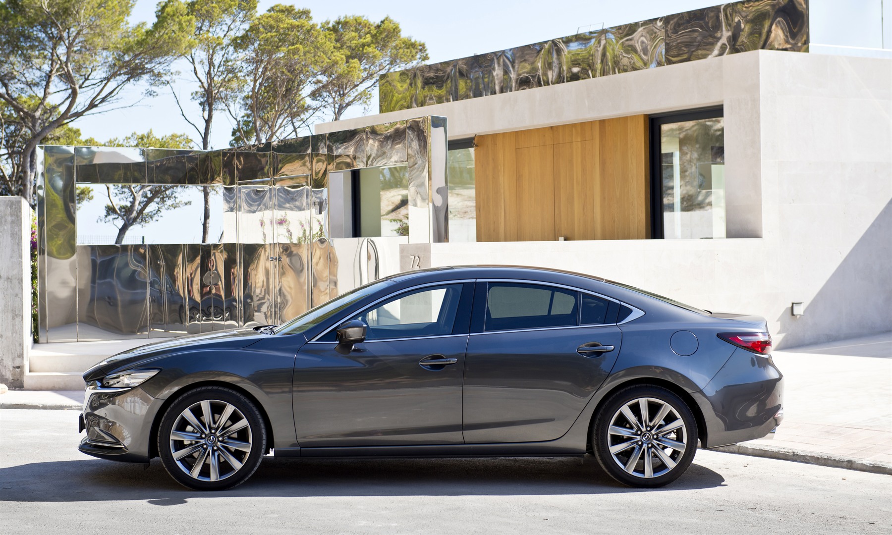 Blue 2021 Mazda 6 on the road